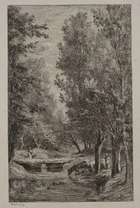 1817 1878 Prints: Brook in the Val Mondois, c. 1862. Creator: Charles Francois Daubigny (French, 1817-1878)