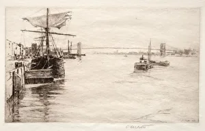 Charles Adams Platt Prints: Brooklyn Bridge, 1888. Creator: Charles Adams Platt (American, 1861-1933)