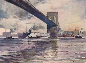 Brooklyn Collection: Brooklyn Bridge, New York, 1916. Artist: Martin Lewis