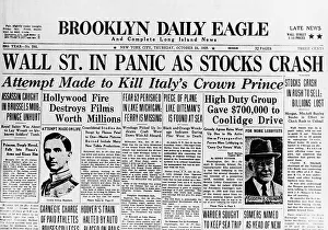 1929 Prints: The Brooklyn Daily Eagle Front Page from October 24th