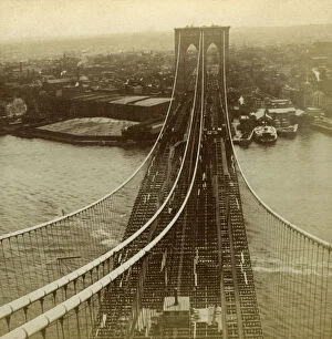 Brooklyn Collection: Brooklyn from one of the towers of the Suspension Bridge, New York, USA.Artist: Kilburn Brothers