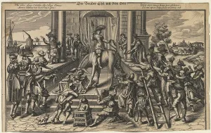 Inhumanity Prints: Brother Donkey with Money, Early 17th cen Artist: German master