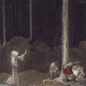 Brother St. Martin and the Three Trolls, 1913. Creator: John Bauer