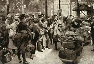 Bicycles Collection: Brothers in Arms: A Poilu Greets British Soldiers, 1916. Creator: Unknown