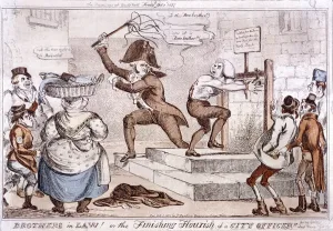 Fish Wife Prints: Brothers in law! or the finishing flourish of a City officer!!, 1827