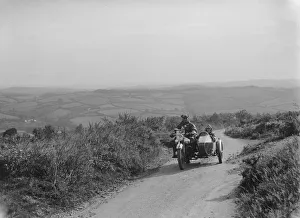 Sidecar Prints: Brough Superior and sidecar of FW Stevenson competing in the MCC Torquay Rally, 1938