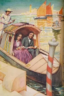 Waverley Book Company Gallery: The Brownings in the Gondola City, c1925. Artist: Arthur Percy Dixon