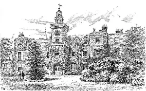 Clock Tower Prints: Bruce Castle, Tottenham, where Sir Rowland Hill established the school