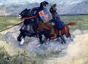 Bruce lifted his battle-axe high in the air... 1314, (1905). Artist: As Forrest