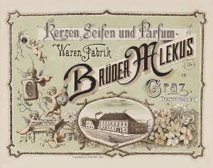 Soap Prints: Bruder Mlekus - Candles, Soaps and Perfume Goods Factory Graz, c1900. Creator: Anonymous