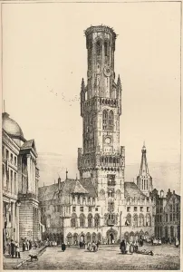 Prout Prints: Bruges, c1820 (1915). Artist: Samuel Prout