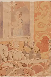 Modernism Prints: Bruges - Cafe Chantant, 1920. Creator: Therese Lessore
