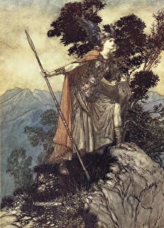 Brunhilde. Illustration for The Rhinegold and The Valkyrie by Richard Wagner, 1910. Artist: Rackham, Arthur (1867-1939)