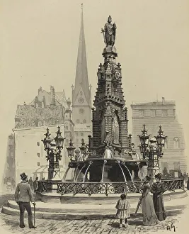 Fritz Stoltenberg Prints: Brunnen am Fischmarkt, 1893. Creator: Fritz Stoltenberg