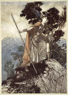 Brunnhilde Prints: Brunnhilde, 1910. Artist: Arthur Rackham