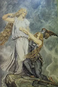 Brunnhilde Prints: Brünnhilde and Waltraute, Gotterdammerung, Act 1, 1900