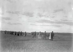 Great Plains Prints: The brush-gatherers-Arikara, c1908. Creator: Edward Sheriff Curtis