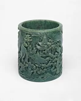 Paradise Collection: Brushpot Depicting a Daoist Paradise, Qing dynasty (1644-1911)
