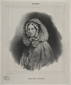 Brussels: Young Girl in a Cape. Creator: Jean Baptiste Madou (Belgian, 1796-1877)