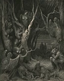 Nesting Gallery: Here the brute Harpies make their nest, c1890. Creator: Gustave Doré