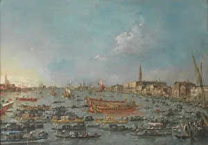 Gondolieri Prints: The Bucintoro Festival of Venice, 1780-1793. Creator: Francesco Guardi
