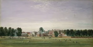Cox David Prints: Buckingham House from the Green Park, 1825. Creator: David Cox the Elder