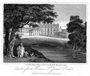 Jc Varrall Prints: Buckingham House, St James Park, London, 1816. Artist: JC Varrall