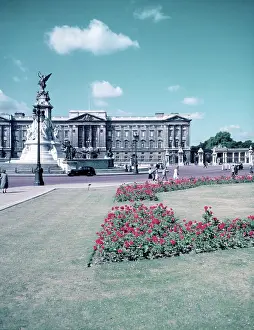 Flower Beds Prints: Buckingham Palace, London, c1955. Creator: Arthur Charles Kirby Ware