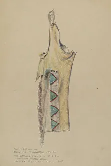 Buckskin Prints: Buckskin Legging with Beadwork, 1935. Creator: Melita Hofmann