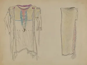 Buckskin Prints: Buckskin Shirt and Leggings, 1935/1942. Creator: Unknown
