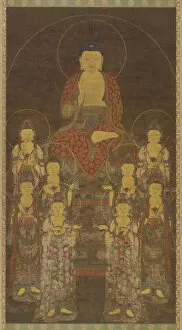 Amida Buddha Collection: Buddha Amitabha (Amita) and the Eight Great Bodhisattvas, Late Goryeo period