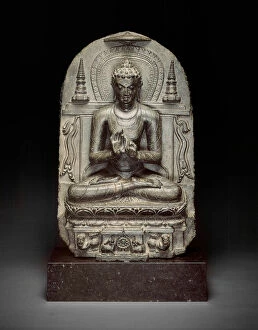 Bihar Collection: Buddha Giving the First Sermon (Dharmachakrapravartanamudra), late 10th / early 11th cent