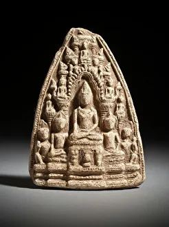 Shaka Nyorai Prints: Buddha Shakyamuni with Attendants, 13th-14th century. Creator: Unknown