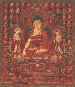 Buddha Prints: Buddha Shakyamuni as Lord of the Munis, mid-17th century. Creator: Unknown