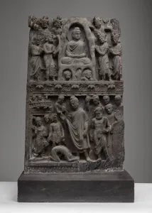 Hindu Prints: Buddha Shakyamuni Meditating in the Indrashala Cave and Buddha Dipankara [bottom]