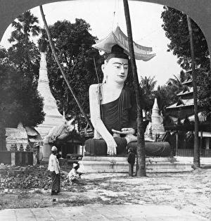 Rangoon Prints: Buddha statue, Shwedagon Pagoda, Rangoon, Burma, 1908. Artist: Stereo Travel Co