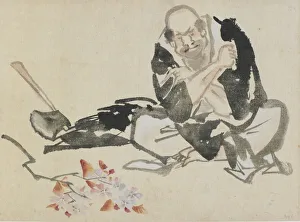 Buddhist allegory of a priest burning cherry branches, late 18th-early 19th century Buddhist allegory of a priest burning cherry branches, late 18th-early 19th century