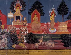 Burma Prints: Buddhist deities, 19th century. Creator: Anon