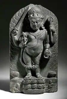Dharmapala Prints: The Buddhist Deity Wisdom Mahakala (Jñana Mahakala), c.9th century. Creator: Unknown