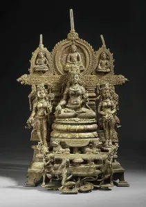 Tara Prints: The Buddhist Goddess Shyama Tara (Green Tara) Attended by Sita Tara (White Tara)