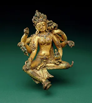 Bosatsu Prints: The Buddhist Goddess Vasudhara, 12th century. Creator: Unknown