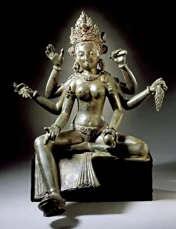Bosatsu Prints: The Buddhist Goddess Vasudhara, c.late 12th-early 13th century. Creator: Unknown