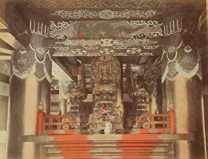 Pagoda Prints: Buddhist Images, Inside Pagoda, Nikko, 1870s-1890s. Creator: Kusakabe Kimbei