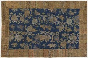 Silk And Gilt Paper Prints: Buddhist monks mantle, modified for use as wall hanging, Edo period, 18th century