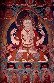Serenity Prints: Buddhist painting, Ladakh, India, 1988. Creator: Amanda Waite