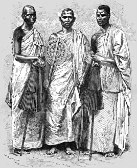 Sri Lankan Gallery: Buddhist Priests; Four Months in Ceylon, 1875. Creator: Unknown