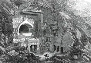 H Rc Prints: Buddhist Rock-Cut Temple, Ajunta, India, 1876. Creator: P. Grenier