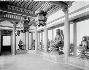 Massachusetts United States Prints: Buddhist Room, Museum of Fine Arts, Boston, Mass. between 1909 and 1920. Creator: Unknown