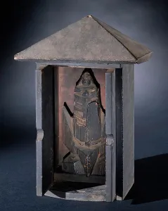 Devotee Prints: Buddhist Sculpture Inside Shrine, 17th century. Creator: Unknown