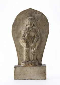 Mandorla Prints: Buddhist tablet, Period of Division, Dated 574 CE. Creator: Unknown